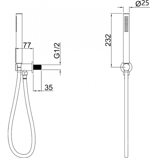 Душевой набор ALLEN BRAU Priority 5.31019-31 чёрный матовый
