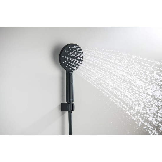 Душевой набор AQUATEK Оберон AQ2033MB Select 120 3 jet матовый чёрный