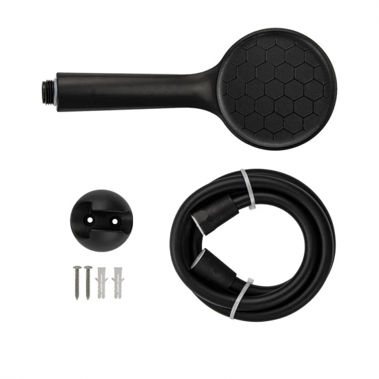 Душевой набор GFMARK 6002 чёрный, лейка, шланг, кронштейн