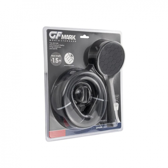Душевой набор GFMARK 6002 чёрный, лейка, шланг, кронштейн