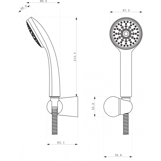 Душевой набор LEMARK LM0801C держатель настенный, шланг душевой