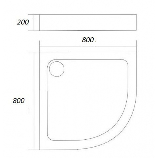 Душевой поддон 1МАРКА Afina полукруглый 80x80 АБС-пластик