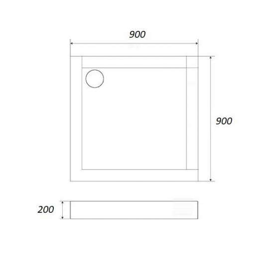 Душевой поддон 1МАРКА Freya квадратный 90x90 АБС-пластик