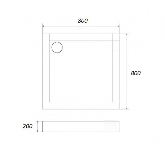 Душевой поддон 1МАРКА Freya NEW с панелями квадратный 80x80 АБС-пластик