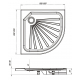 Душевой поддон 1МАРКА Tondo полукруглый 90x90 АБС-пластик