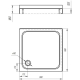 Душевой поддон АКВАТЕК 90x90 литьевой мрамор, гладкое дно
