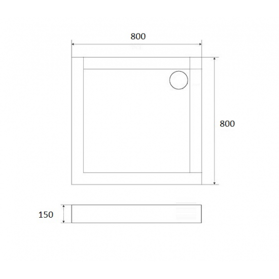 Душевой поддон AZARIO P18 R/L 80x80x15 акрил