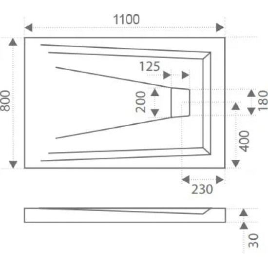 Душевой поддон BAS Good Door Атриум 110x80 литьевой мрамор, белый (без слива / ножек / экрана)
