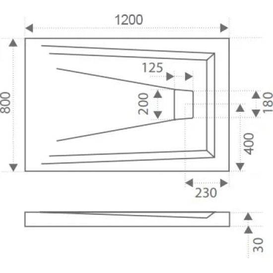 Душевой поддон BAS Good Door Атриум 120x80 литьевой мрамор, серый (без слива / ножек / экрана)