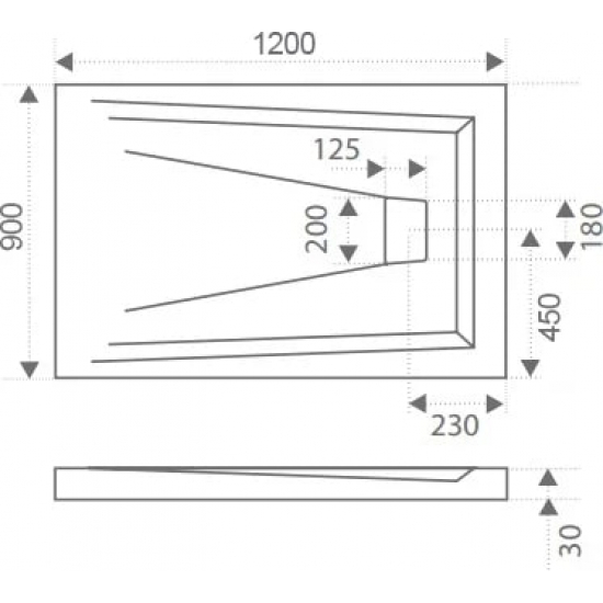 Душевой поддон BAS Good Door Атриум 120x90 литьевой мрамор, белый (без слива / ножек / экрана)