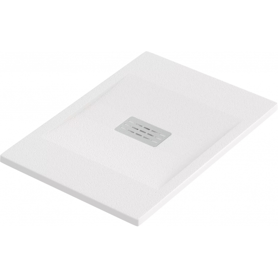 Душевой поддон BAS Good Door Flow 100x80 литьевой мрамор, белый (без слива / ножек / экрана)