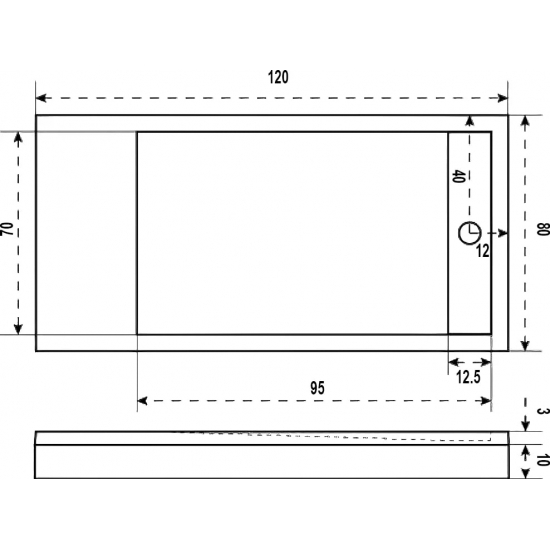 Душевой поддон BAS Good Door Stella 120x80 литьевой мрамор, белый (без слива / ножек / экрана)