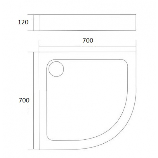 Душевой поддон BLB C00C Europa 70x70 сталь, четверть круга