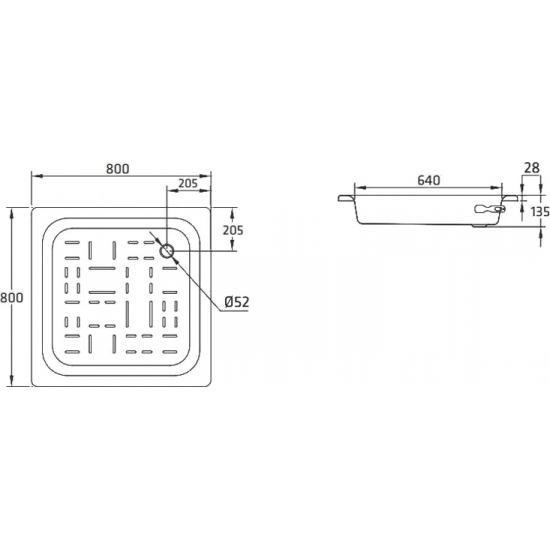 Душевой поддон BLB Universal CF80 80x80 сталь, квадрат