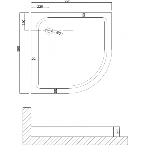 Душевой поддон NIAGARA Nova NG-100-100 100x100 см АБС-пластик