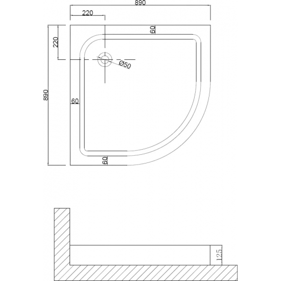 Душевой поддон NIAGARA Nova NG-90-90 90x90 см АБС-пластик