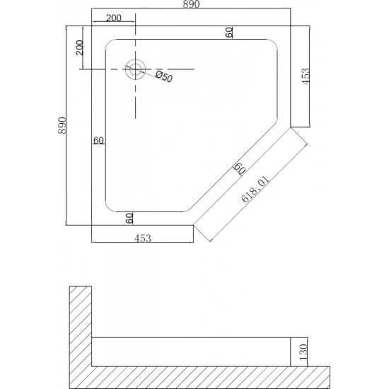 Душевой поддон NIAGARA Nova NG-90-90D 90x90 см АБС-пластик