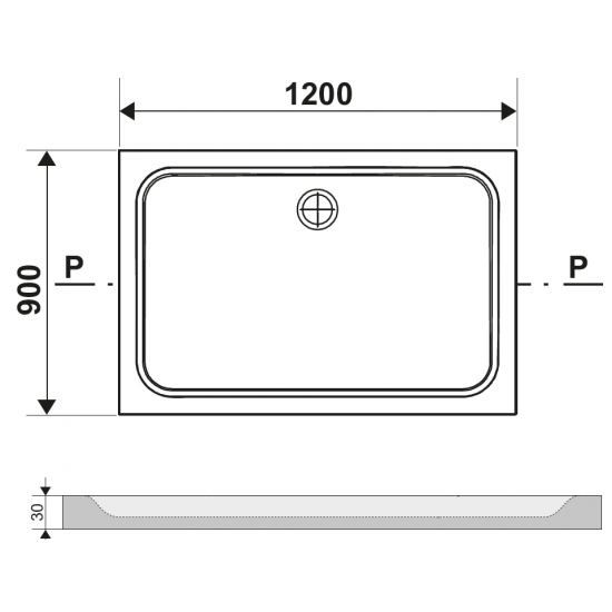 Душевой поддон RAVAK Galaxy Gigant LA 120x90 стеклопластик, с сифоном 