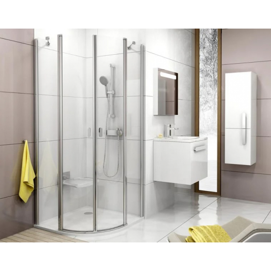 Душевой поддон RAVAK Galaxy Pro Chrome Elipso Pro-90 литьевой мрамор, белый