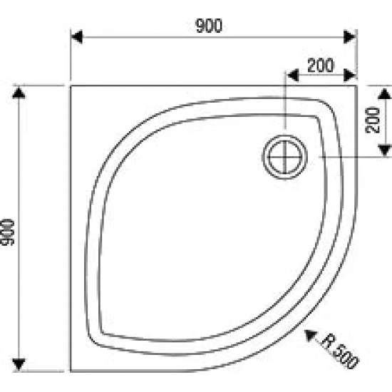Душевой поддон RAVAK Galaxy Pro Flat Elipso Pro-90 литьевой мрамор, белый