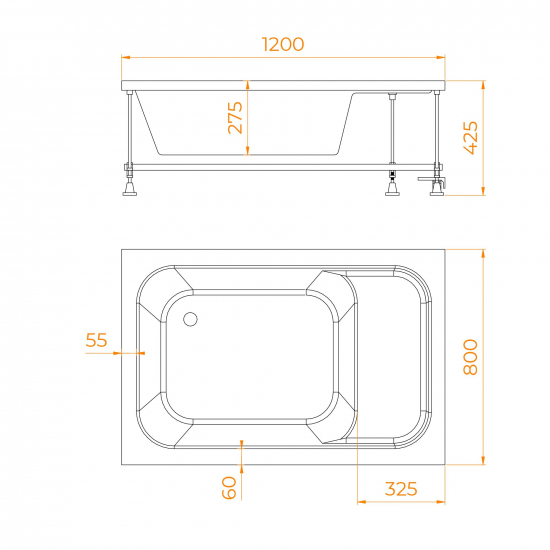 Душевой поддон RGW Acryl BC/L 80x120 акрил