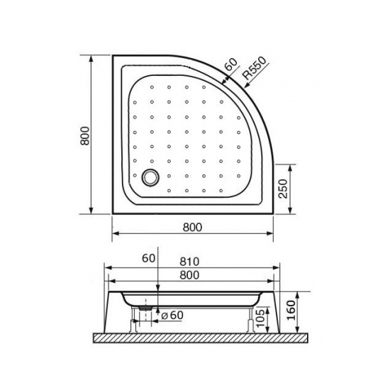 Душевой поддон RGW Acryl LUX/TN-P 80x80 акрил