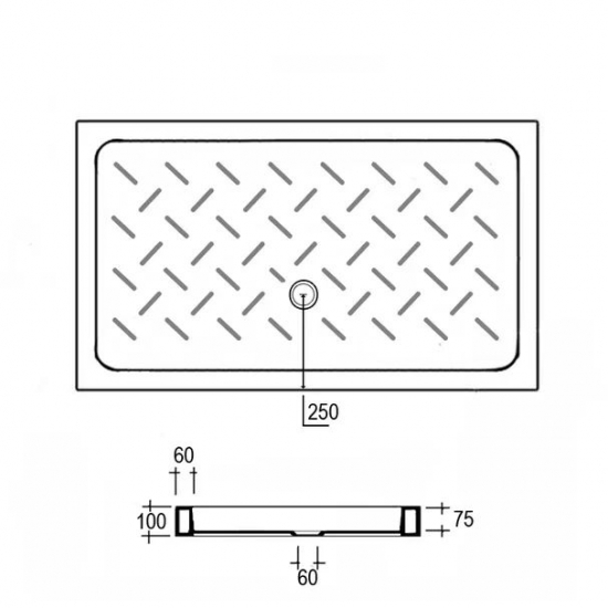 Душевой поддон RGW CR 80x140 керамический, белый