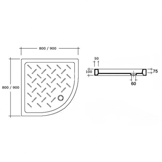 Душевой поддон RGW CR/R 90x90 керамический, белый