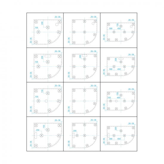 Душевой поддон RGW GWS-41L 90x100 литьевой мрамор, левосторонний