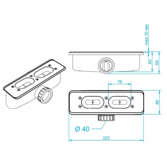 Душевой поддон RGW STL-B 90x90 искусственный камень, чёрный