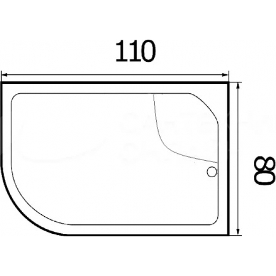 Душевой поддон RIVER WEMOR 110/80/44 R правый, акрил