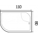 Душевой поддон RIVER WEMOR 110/80/44 R правый, акрил