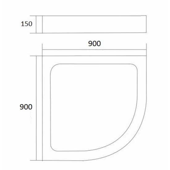 Душевой поддон SEAN S-01 90x90x15 стеклопластик