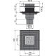 Душевой трап ALCA-PLAST APV2324 105x105x50/75