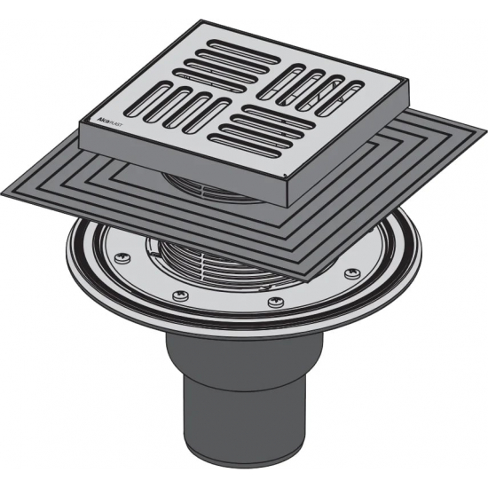Душевой трап ALCA-PLAST APV4444 вертикальный 143х143x50