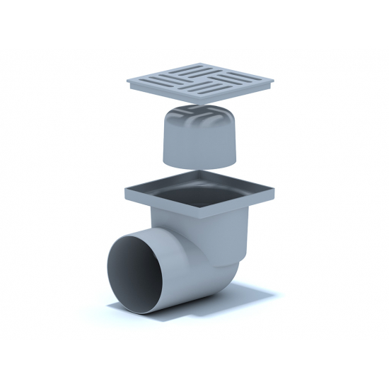 Душевой трап АНИ-ПЛАСТ ТА1110 150x150x110 не регулируемая пластиковая решётка горизонтальный