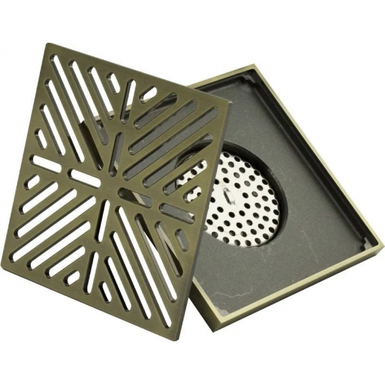 Душевой трап MAGNUS 00068 латунь бронза 150x150x50 вертикальный