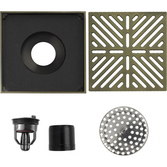 Душевой трап MAGNUS 00068 латунь бронза 150x150x50 вертикальный