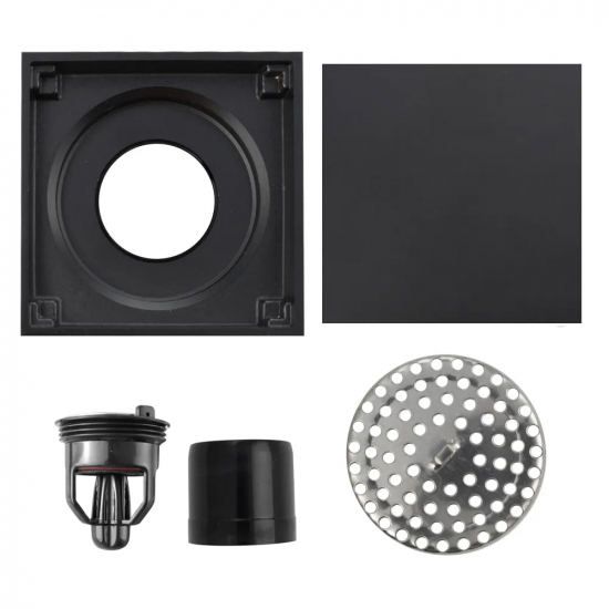 Душевой трап MAGNUS 00071 латунь графит 100x100x50 вертикальный