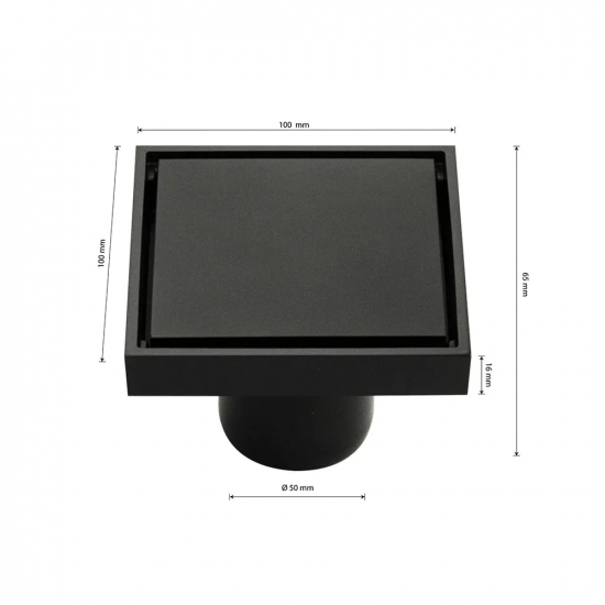 Душевой трап MAGNUS 00071 латунь графит 100x100x50 вертикальный