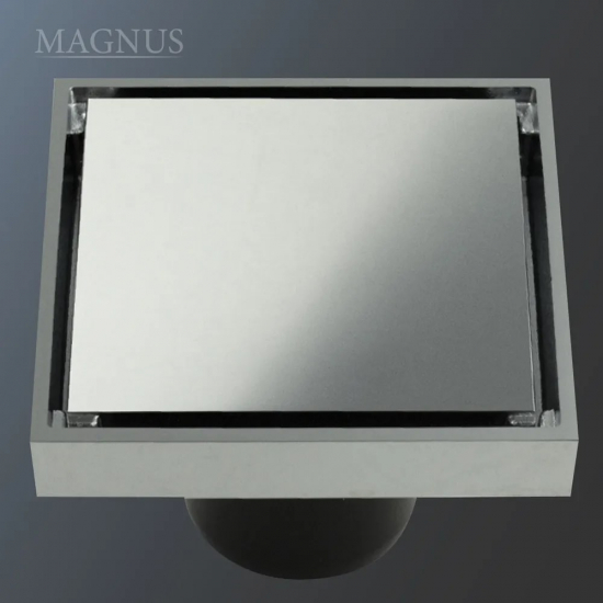 Душевой трап MAGNUS 00080 латунь хром глянцевый 100x100x50 вертикальный