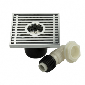 Душевой трап MAGNUS 00082 латунь хром 100x100x50  подключение слива стир машины