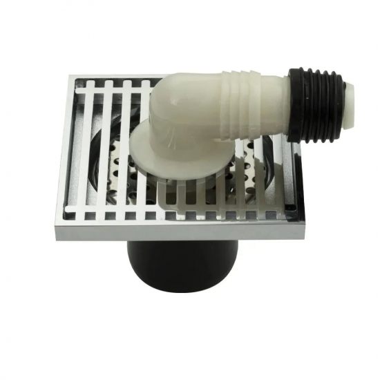 Душевой трап MAGNUS 00082 латунь хром 100x100x50  подключение слива стир машины