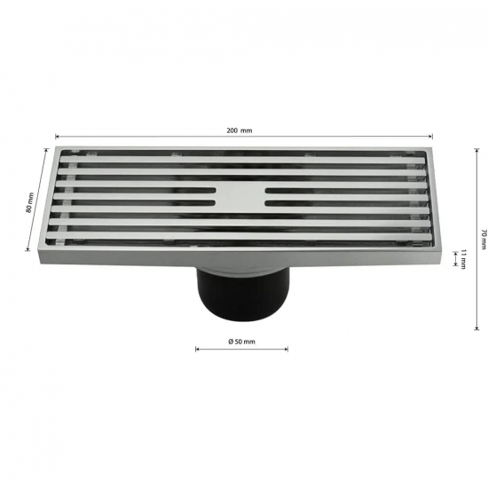 Душевой трап MAGNUS 00084 латунь хром 80x200x50 вертикальный