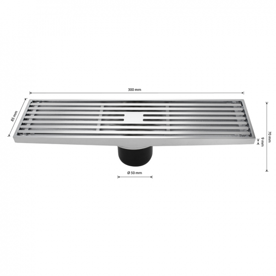 Душевой трап MAGNUS 00085 латунь хром 80x300x50 вертикальный