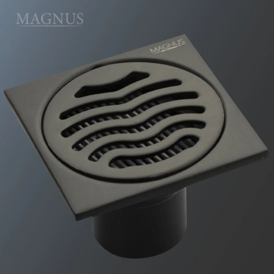 Душевой трап MAGNUS 1161 нержавеющая сталь чёрный 100x100x50 вертикальный