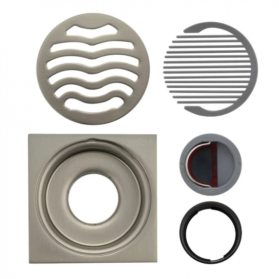 Душевой трап MAGNUS 1162 нержавеющая сталь матовый 100x100x50 вертикальный