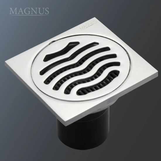 Душевой трап MAGNUS 1163 нержавеющая сталь хром 100x100x50 вертикальный