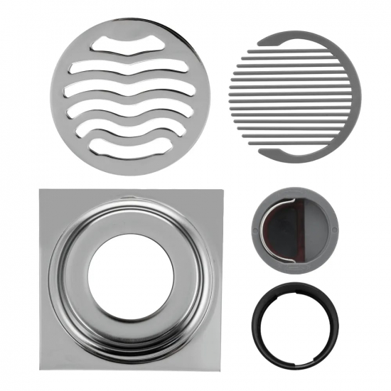 Душевой трап MAGNUS 1163 нержавеющая сталь хром 100x100x50 вертикальный