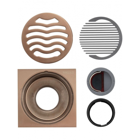 Душевой трап MAGNUS 1165 нержавеющая сталь медь 100x100x50 вертикальный